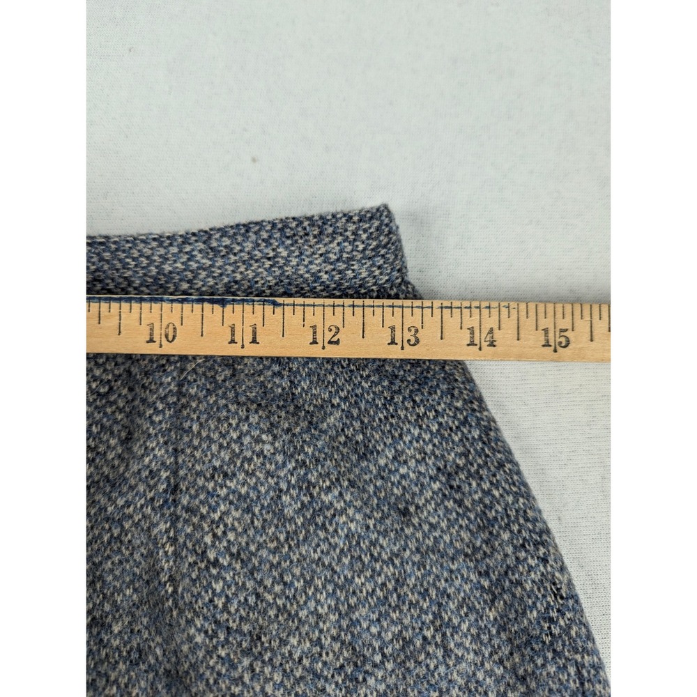Prestige of Boston Tweed Marled Wool Pencil Skirt Blue Gray High Waist 25 VTG - Picture 5 of 13
